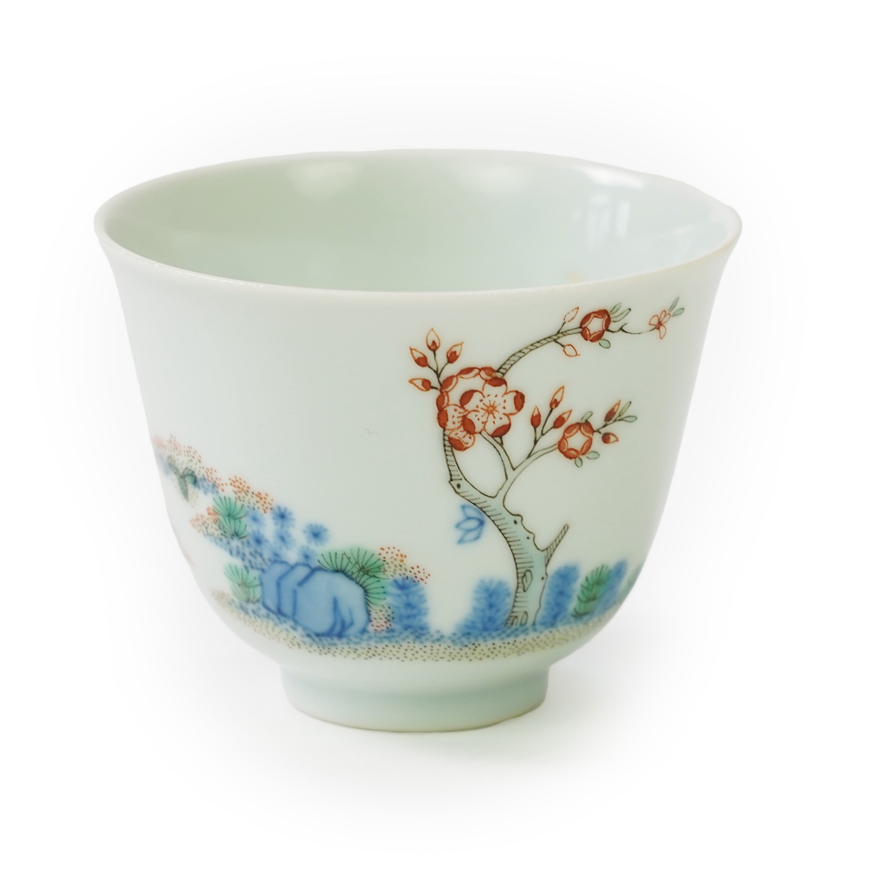 A Chinese inscribed wucai ‘month’ cup, Daoguang mark but later